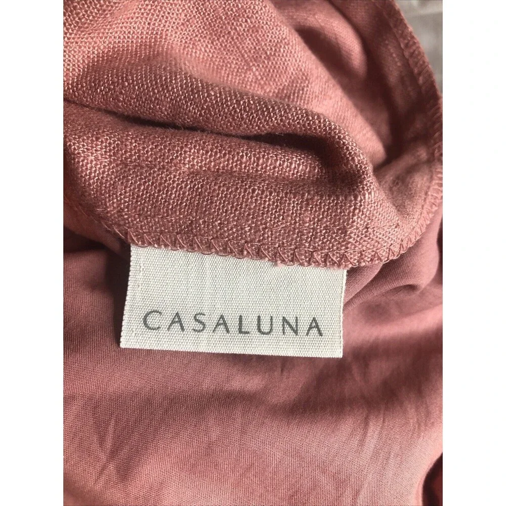 Heavyweight Linen Blend Duvet Cover  - Casaluna KING ROSE NEW!! NO SHAMS - Picture 4 of 11